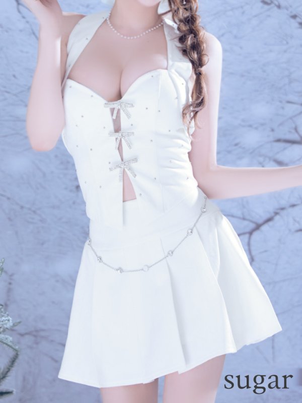 ホワイト　モデル：れみれみ　身長：163cm　着用サイズ：Sサイズ