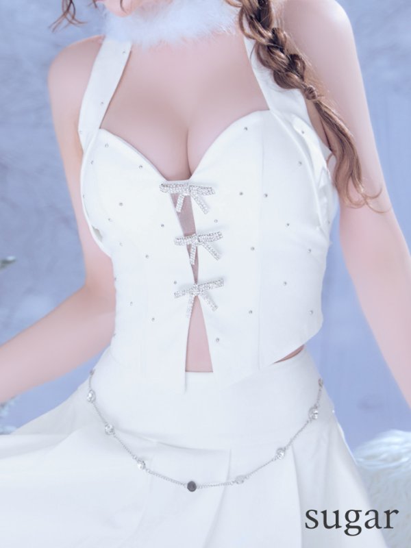 ホワイト　モデル：れみれみ　身長：163cm　着用サイズ：Sサイズ