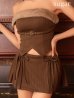 ブラウン　モデル：ゆいぴす　身長：170cm　着用サイズ：Sサイズ