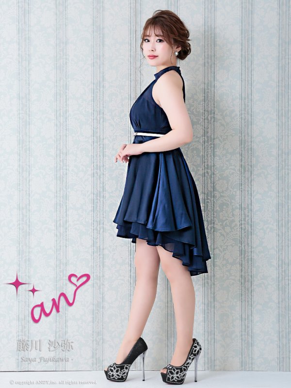 画像4: 【an/アン】アメスリ/ ワンカラー/ テールカット/ シフォン/ ミニドレス/ キャバドレス[OF05]