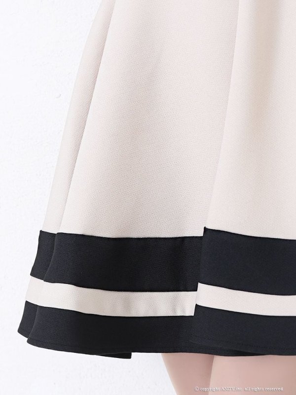 画像14: 【an】ドットチュール/ バイカラー/ ノースリーブ/ フレア/ ミニドレス/ キャバドレス[OF05]