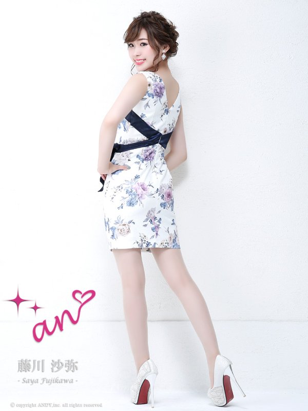 画像4: 【an/アン】フラワープリント/ビジュー/タイト/ミニドレス /キャバドレス[OF05]