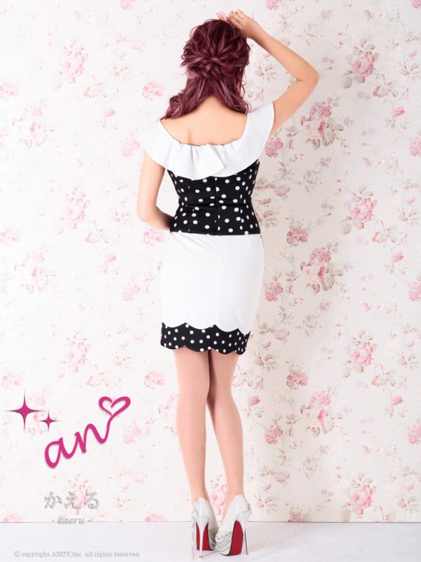 画像11: ANDY Fashion Press 04 掲載商品【an/アン】リボン/ 水玉/タイト/ セットアップ/ ミニドレス/ キャバドレス[OF05]