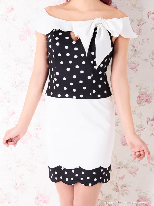 画像12: ANDY Fashion Press 04 掲載商品【an/アン】リボン/ 水玉/タイト/ セットアップ/ ミニドレス/ キャバドレス[OF05]