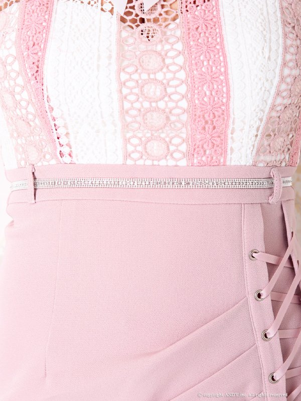 画像6: 【an/アン】トリコロール/ レースデザイン/ アシメスカート/ ミニドレス /キャバドレス[OF05]