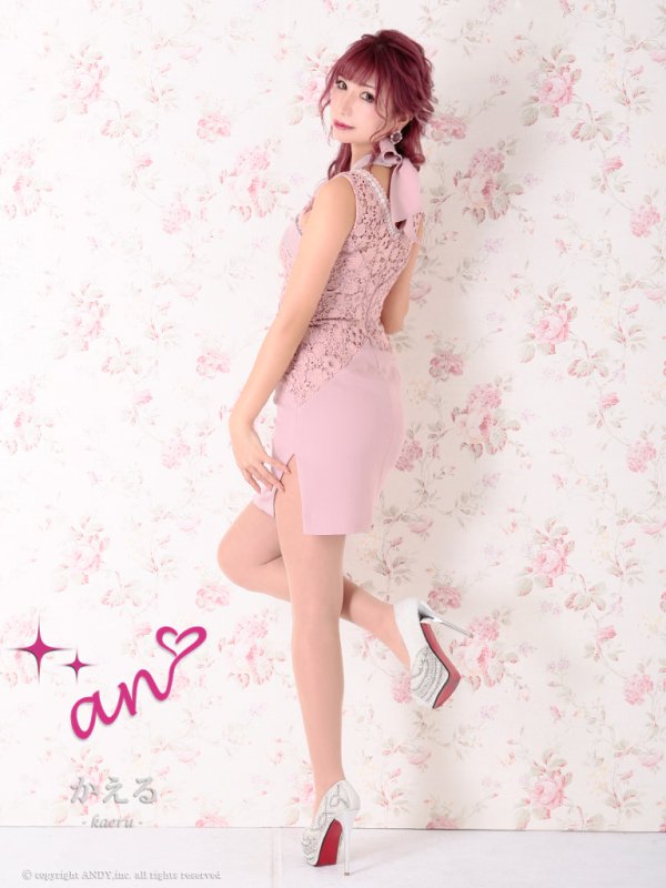 画像4: 【an/アン】フラワーレース/ クロスネック/ ノースリーブ/ タイト/ ミニドレス/ キャバドレス[OF05]