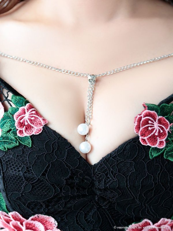 画像6: 【an /アン】オフショル/ 総レース/ フラワー刺繍レース/ ネックチェーン/ セクシー/ タイト/ ミニドレス/ キャバドレス[OF05]