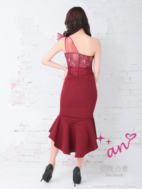 画像31: 【an ANDY Fashion Press 08 COLLECTION 01】フラワーレース/ ワンショル/ リボンデザイン/ フリル/ チュール/ マーメイド/ ロング/ キャバドレス long[OF05]