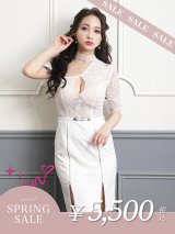 【決算SALE開催中！! 】【an/アン】レース/ 切り替えデザイン/ カットアウト/ ショートスリーブ/ 袖あり/ タイト/ ミニドレス/ キャバドレス[FB03]