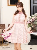 【4月30日までファイナルセール開催中！! 】【an/アン】ツイード/ 襟付き/ ジップ/ ラインデザイン/ ノースリーブ/ フレア/ ミニドレス/ キャバドレス[OF05]