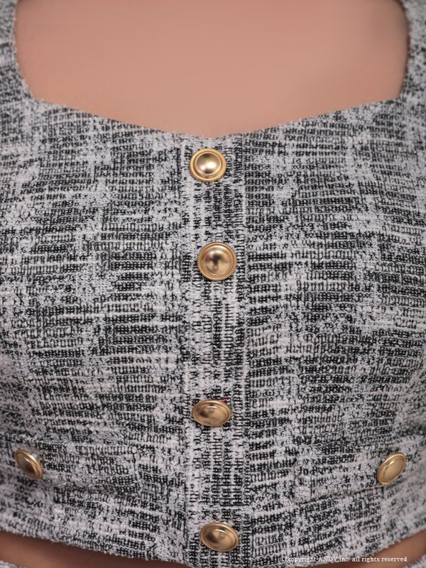 画像7: 【an /アン】ツイード/ ストレッチ/ ショートスリーブ/ プリーツ/ セットアップ/ ミニドレス/ キャバドレス[OF05]