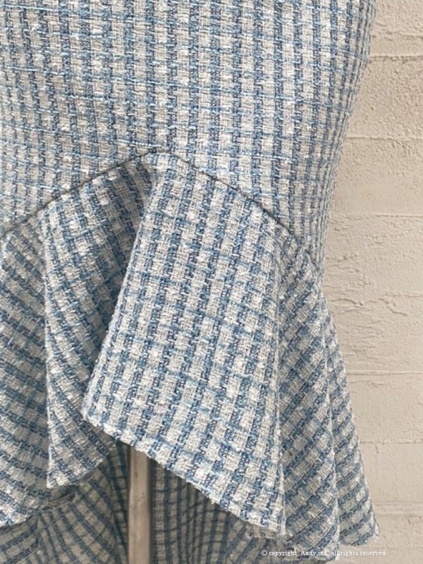 画像19: 【an /アン】マーメイド/ チュール/ ショルダーリボン/ テールカット/ ツイード/ キャバドレス[OF05]