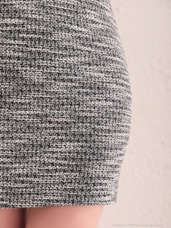 画像14: 【an/アン】ストレッチ/ ツイード / フロントファスナー/ ノースリーブ/ タイト/ ミニドレス/ キャバドレス[OF05]