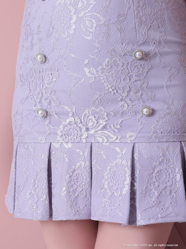 画像21: 【an/アン】総レース/ 半袖/ 袖あり/ ボタン/ ボックスプリーツ/ タイト/ ミニドレス/ キャバドレス[FB03]