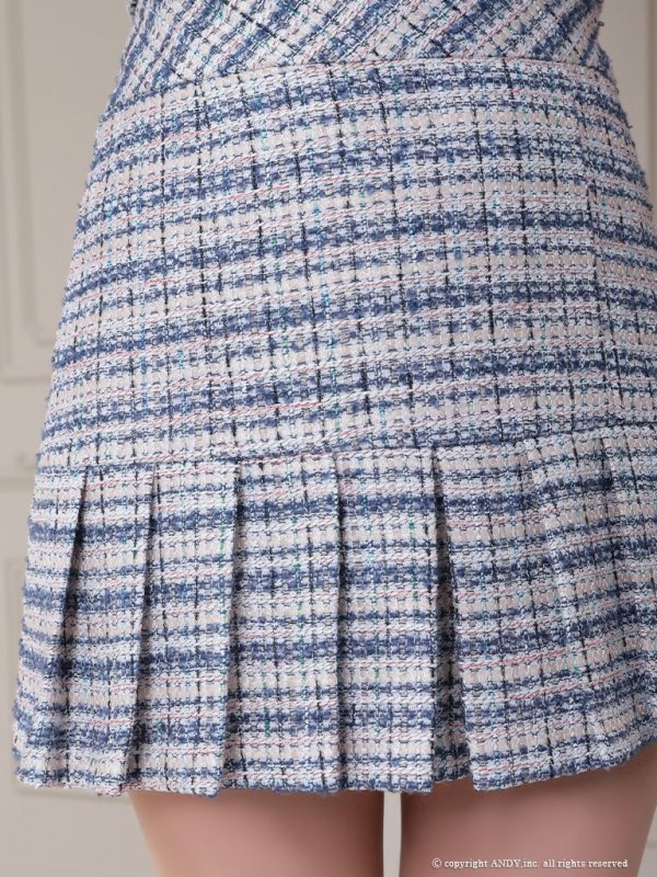 画像21: sugarオリジナルカラー☆XSサイズあり【an/アン】ミックスツイード/ ボタンデザイン/ 半袖/ 袖あり/ セットアップ/ プリーツ/ ミニドレス/ キャバドレス[OF05]