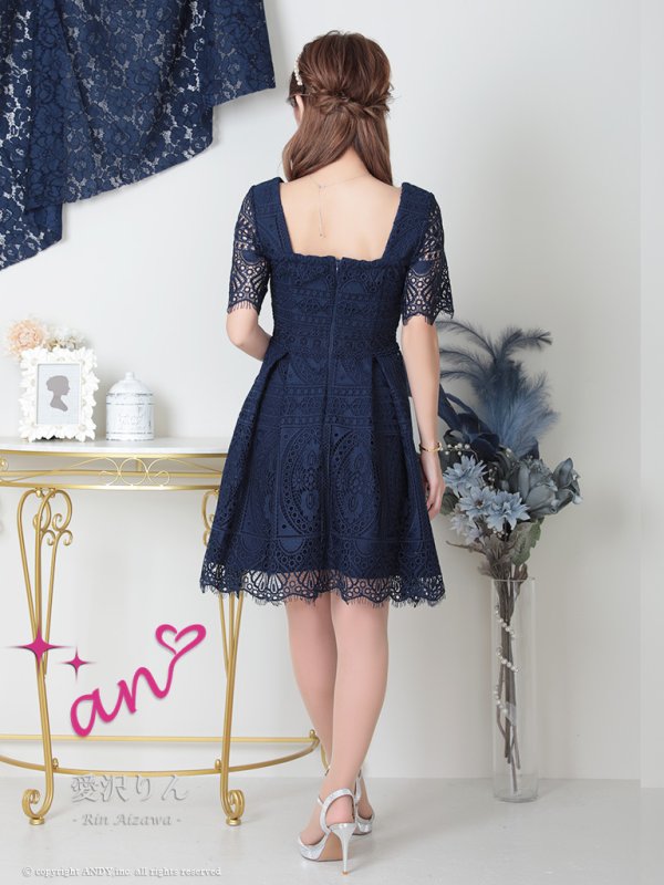 画像11: 【an/アン】レース/ 半袖/ 袖あり/ パールボタン/ フレア/ ワンピース/ ミニドレス/ キャバドレス[OF05]