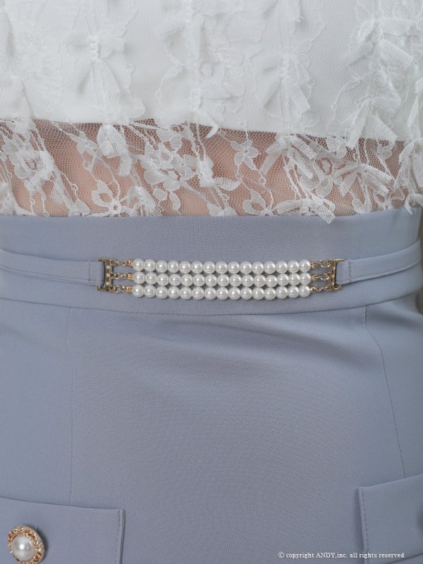 画像28: 【an /アン】マーメイド/ フリル/ レース切り替え/ パール/ ノースリーブ/ ミニドレス/ キャバドレス[OF05]