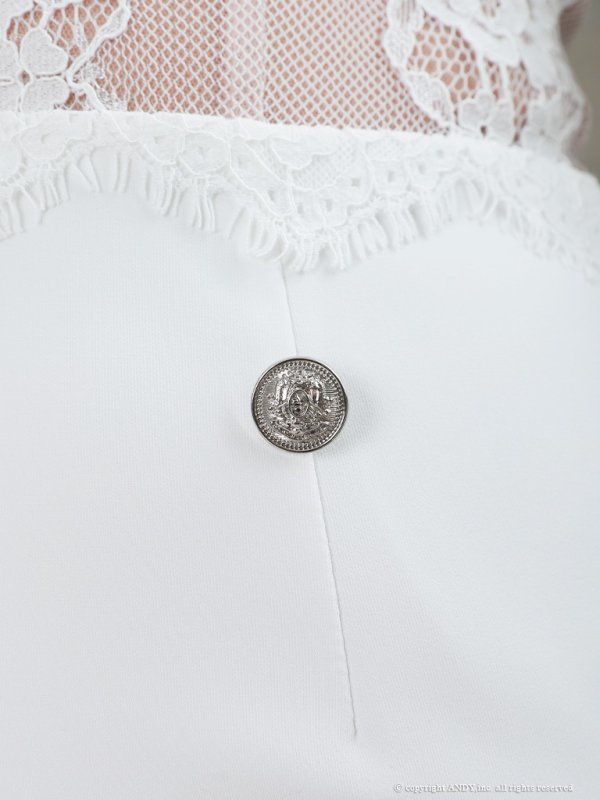 画像30: 【an/アン】襟付き/ レース切替/ カットアウト/ 五分袖/ 袖あり/ タイト/ プリーツ/ ミニドレス/ キャバドレス[OF05]