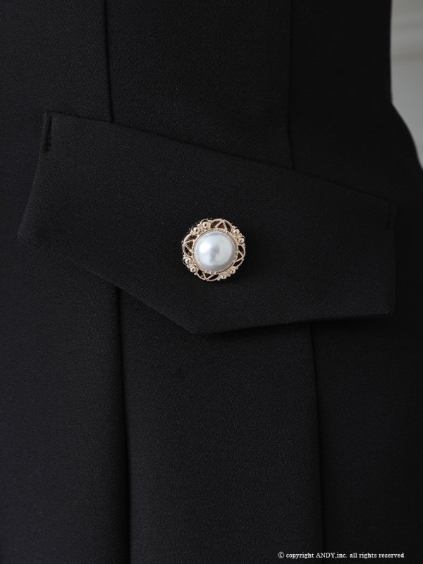 画像20: 【an/アン】刺繍レース襟/ ノースリーブ/ パールボタン/ プリーツ/ フレア/ ワンピース/ ミニドレス/ キャバドレス[OF05]