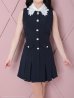 画像33: 【an/アン】刺繍レース襟/ ノースリーブ/ パールボタン/ プリーツ/ フレア/ ワンピース/ ミニドレス/ キャバドレス[OF05]