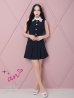 画像30: 【an/アン】刺繍レース襟/ ノースリーブ/ パールボタン/ プリーツ/ フレア/ ワンピース/ ミニドレス/ キャバドレス[OF05]