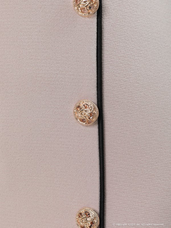 画像13: 【an/アン】バイカラー/ ビスチェ/ スクエアネック/ ウエストマーク/ パイピング/ ダブルボタン/ タイト/ ミニドレス/ キャバドレス[OF05]