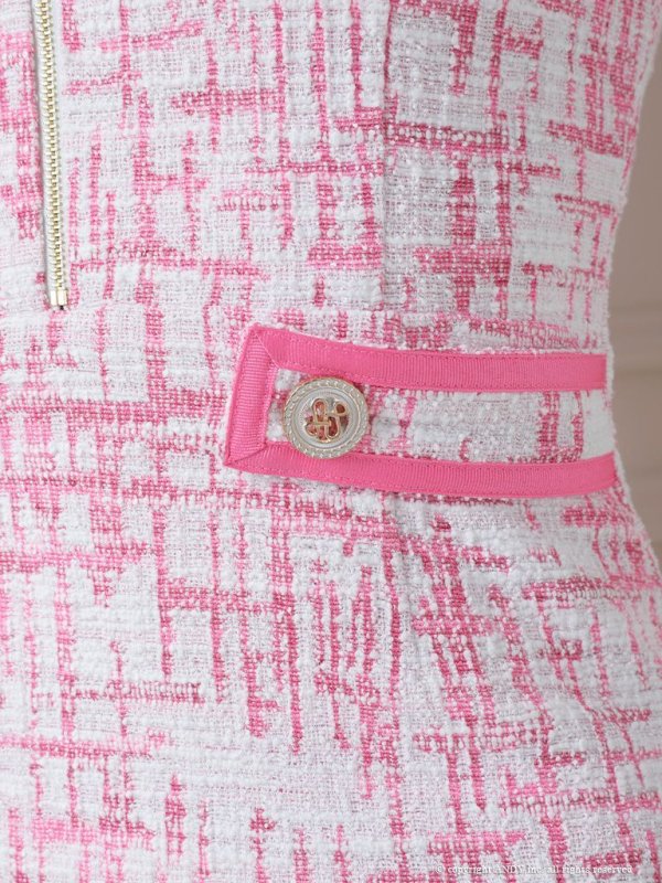 画像20: 【an/アン】ストレッチ/ ツイード/ ノースリーブ/ スクエアネック/ フロントジップ/ タイト/ ミニドレス/ キャバドレス[OF05]