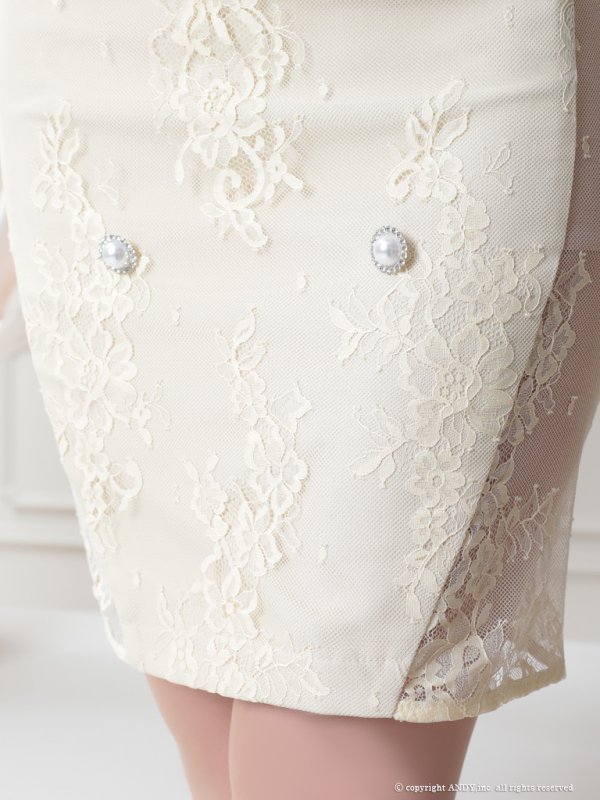 画像8: 【an/アン】総レース/ フロントジップ/ ノースリーブ/ サイドシアー/ ワンカラー/ タイト/ ミニドレス/ キャバドレス[OF05]