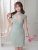 【an/アン】総レース/ フロントジップ/ ノースリーブ/ サイドシアー/ ワンカラー/ タイト/ ミニドレス/ キャバドレス[OF05]　ミント