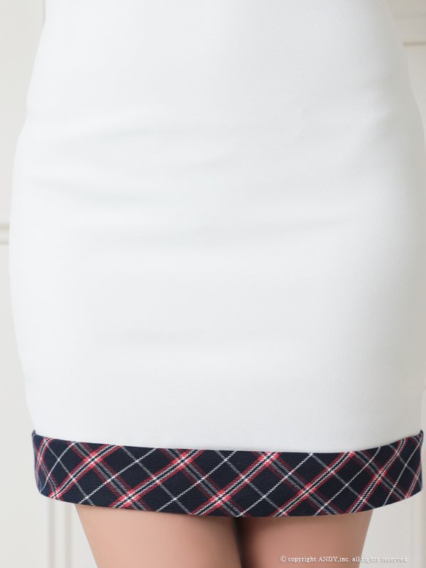 画像6: 【an /アン】ワンショル/ チェック/ ショルダーリボン/ カットアウト/ タイト/ ミニドレス/ キャバドレス[OF05]