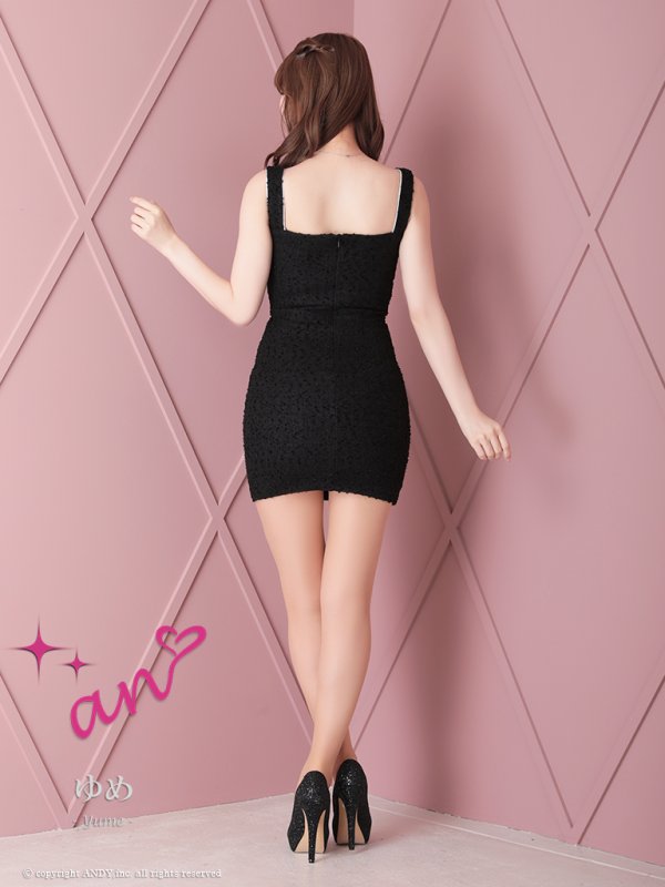画像45: XSサイズあり【an/アン】ストレッチツイード/ フロントジップ/ ノースリーブ/ スリットネック/ ビスチェ/ タイト/ ミニドレス/ キャバドレス[OF05]