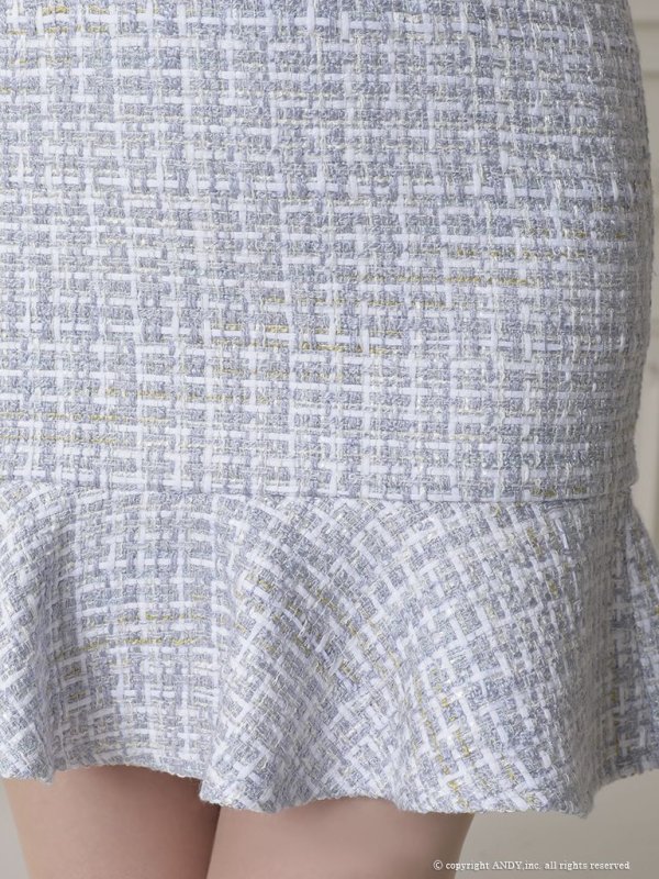 画像23: 【an/アン】ツイード/ フロントジップ/ マーメイド/ ノースリーブ/ チェーンリボン/ ワンピース/ ミニドレス/ キャバドレス[OF05]