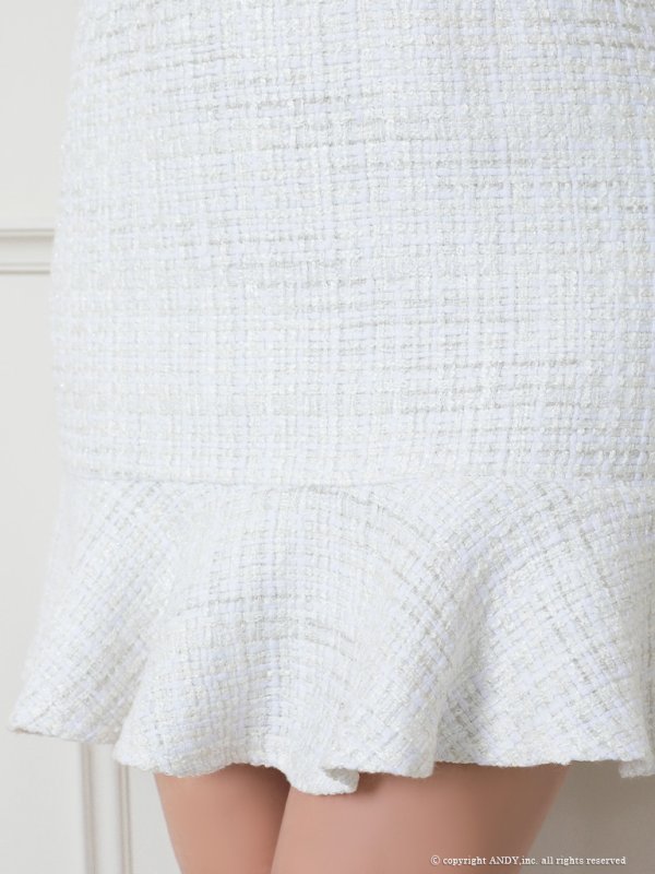 画像16: 【an/アン】ツイード/ フロントジップ/ マーメイド/ ノースリーブ/ チェーンリボン/ ワンピース/ ミニドレス/ キャバドレス[OF05]