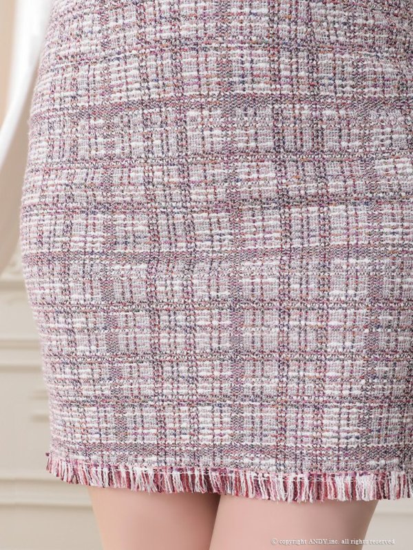 画像14: 【an/アン】ツイード/ チェーンリボン/ 半袖/ 袖あり/ タイト/ ミニドレス/ キャバドレス[OF05]