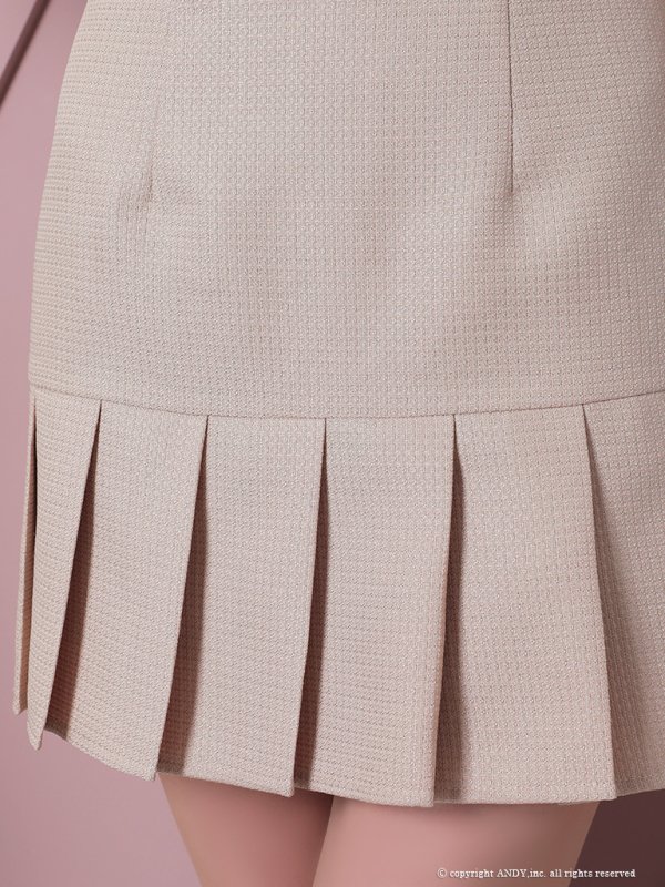 画像15: 【an /アン】襟付き/ フロントジップ/ レース/ パールボタン/ プリーツ/ Aライン/ セットアップ/ ミニドレス/ キャバドレス[OF05]