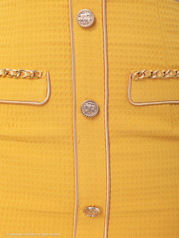 画像23: 【an/アン】ストレッチワッフル/ フロントジップ/ ゴールドバックル/ チェーンモチーフ/ ビスチェ/ セットアップ/ ツーピース/ タイト/ ミニドレス/ キャバドレス[OF05]