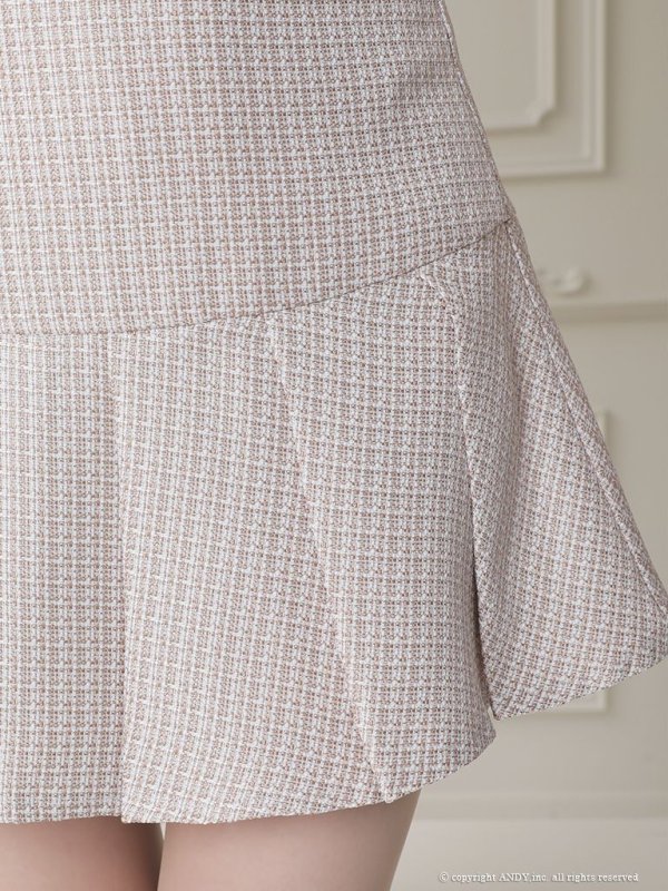 画像28: 【an /アン】ツイード/ ボタン/ ショートスリーブ/ 袖あり/ セットアップ/ Aライン/ 裾プリーツ/ ミニドレス/ キャバドレス[OF05]