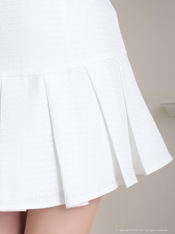 画像35: 【an /アン】ツイード/ ボタン/ ショートスリーブ/ 袖あり/ セットアップ/ Aライン/ 裾プリーツ/ ミニドレス/ キャバドレス[OF05]