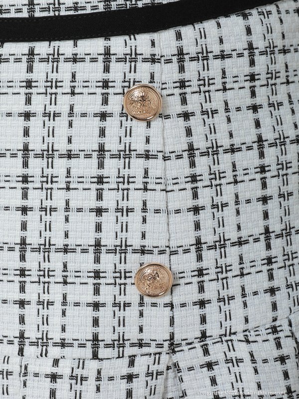 画像20: 【an ANDY Fashion Press 13 COLLECTION 01】チェックツイード/ ジャケット風/ ノースリーブ/ ラインデザイン/ セットアップ/ Aライン/ フレア/ プリーツ/ ミニドレス/ キャバドレス[OF05]