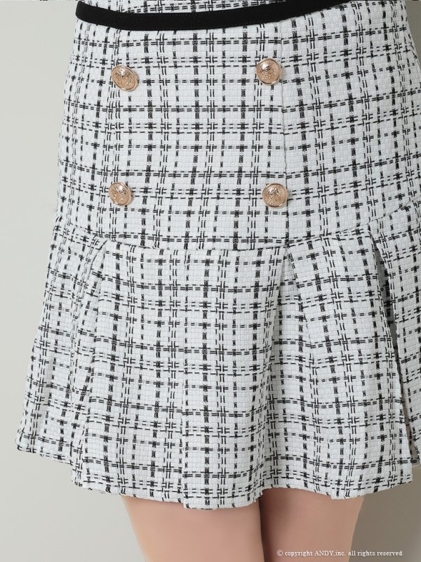 画像21: 【an ANDY Fashion Press 13 COLLECTION 01】チェックツイード/ ジャケット風/ ノースリーブ/ ラインデザイン/ セットアップ/ Aライン/ フレア/ プリーツ/ ミニドレス/ キャバドレス[OF05]