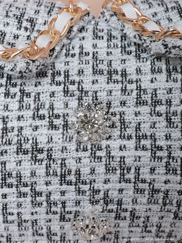 画像27: 【an/アン】セットアップ/ キャミソール/ ゴールドバックル/ チェーンパイピング/ ボタン/ プリーツ/ ツーピース/ ミニドレス/ キャバドレス[OF05]