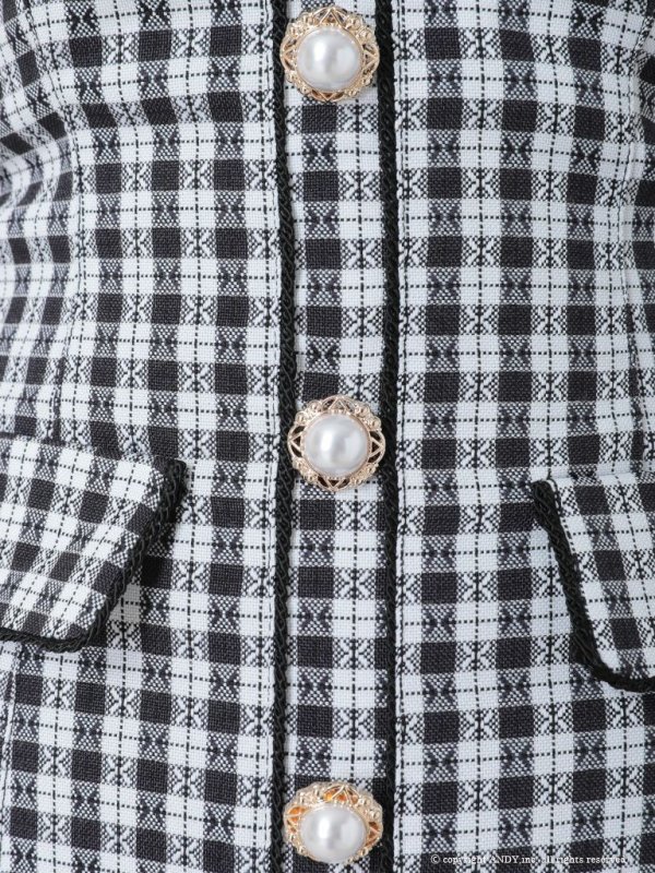 画像30: 【みゆう/関西コレクション着用】【an/アン】ギンガムチェック柄/ オフショルダー/ ショルダーリボン/ パールボタン/ プリーツ/ フレア/ ミニドレス/ キャバドレス[OF05]