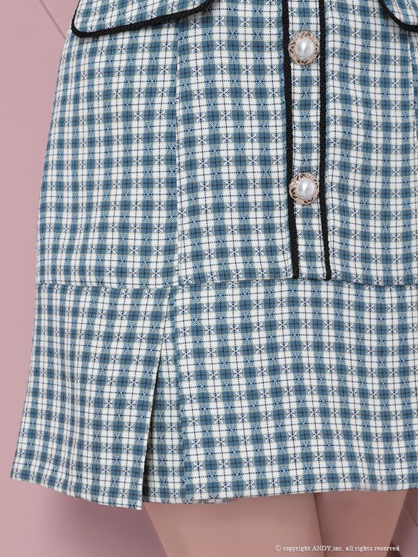 画像41: 【みゆう/関西コレクション着用】【an/アン】ギンガムチェック柄/ オフショルダー/ ショルダーリボン/ パールボタン/ プリーツ/ フレア/ ミニドレス/ キャバドレス[OF05]