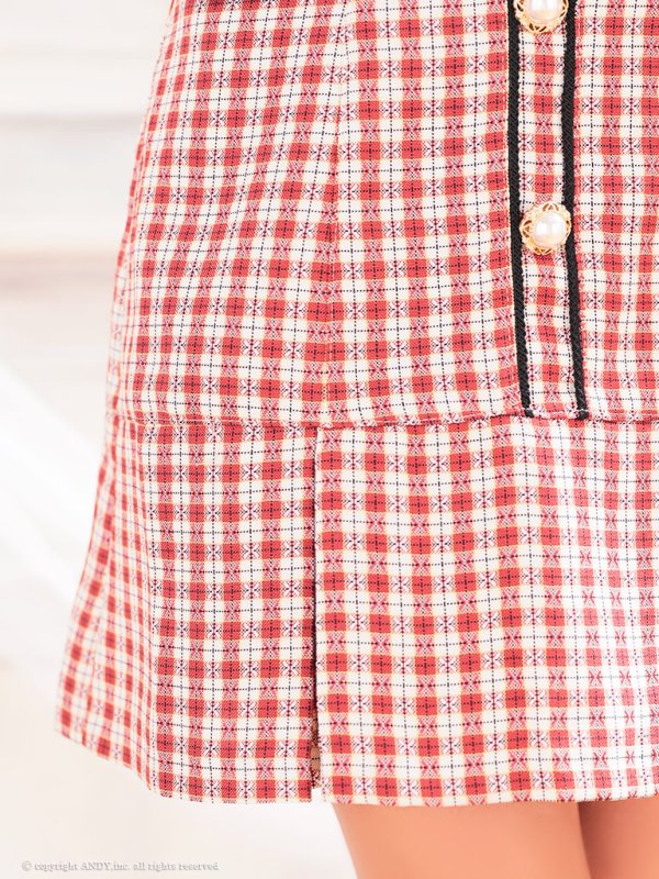 画像50: 【みゆう/関西コレクション着用】【an/アン】ギンガムチェック柄/ オフショルダー/ ショルダーリボン/ パールボタン/ プリーツ/ フレア/ ミニドレス/ キャバドレス[OF05]