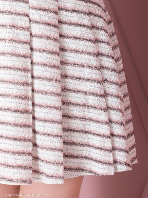 画像21: XSサイズあり【an/アン】ストレッチ/ ツイード/ 襟付き/ ボタン/ Aライン/ プリーツ/ セットアップ/ ミニドレス/ キャバドレス[OF05]