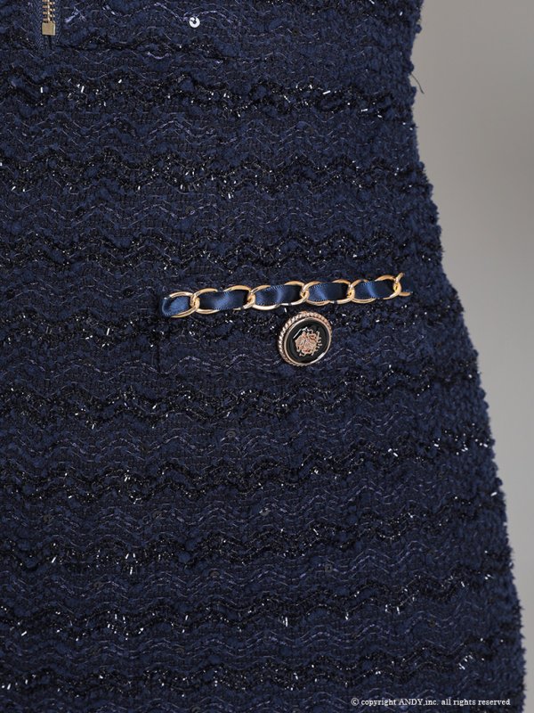 画像23: XSサイズあり【an/アン】フロントジップ/ ボタンデザイン/ スパンコール/ ノースリーブ/ ストレッチ/ タイト/ ミニドレス/ キャバドレス[OF05]