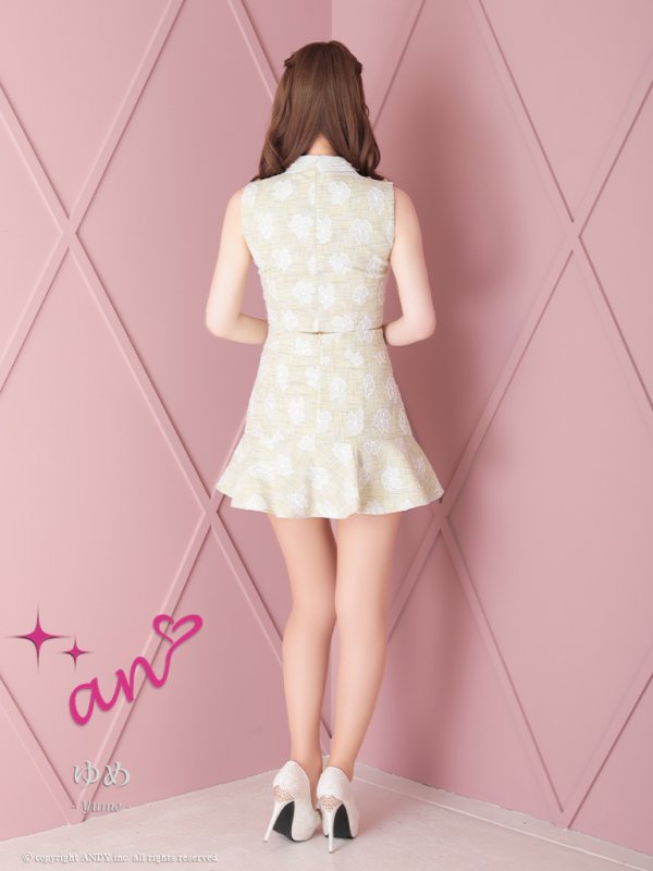 画像18: XSサイズあり【an /アン】フラワーレース/ 襟付き/ ノースリーブ/ フレア/ セットアップ/ ミニドレス/ キャバドレス[OF05]