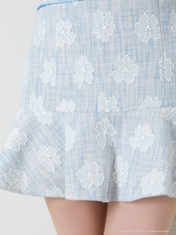 画像7: XSサイズあり【an /アン】フラワーレース/ 襟付き/ ノースリーブ/ フレア/ セットアップ/ ミニドレス/ キャバドレス[OF05]