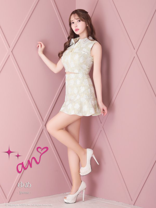 画像17: XSサイズあり【an /アン】フラワーレース/ 襟付き/ ノースリーブ/ フレア/ セットアップ/ ミニドレス/ キャバドレス[OF05]