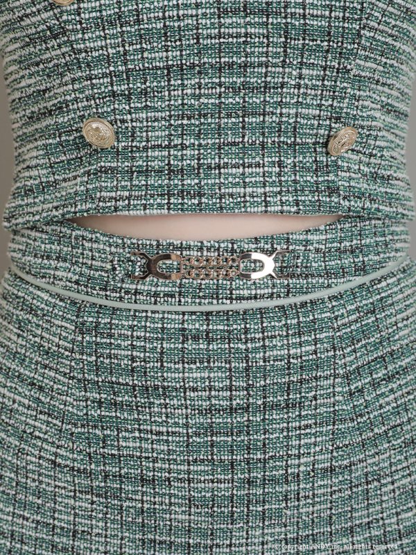 画像25: 【an /アン】スーパーストレッチツイード/ マーメイド/ 襟付き/ 半袖/ 袖あり/ セットアップ/ 裾フリル/ ミニドレス/ キャバドレス[OF05]